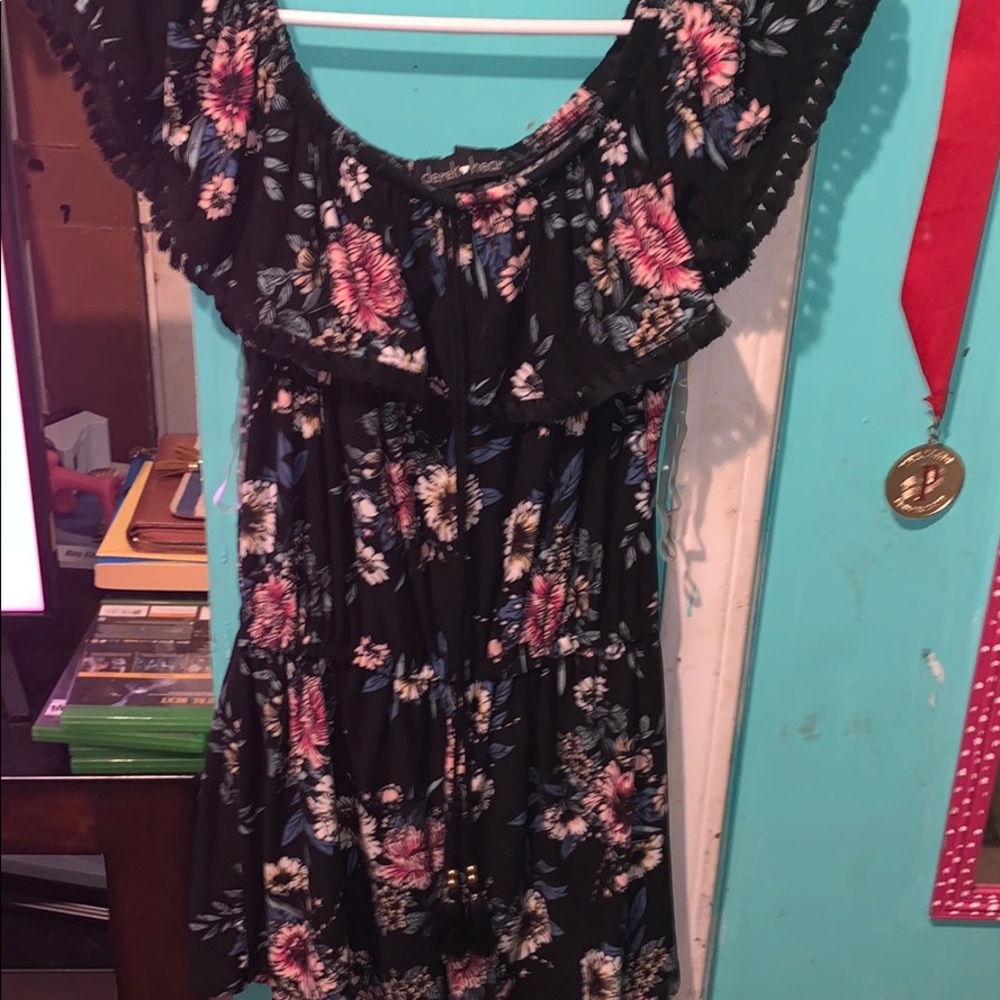 Black romper with flowers